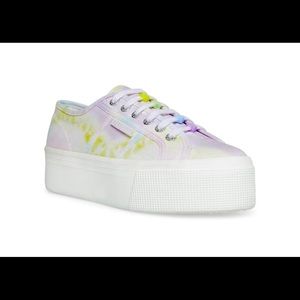 Superga Pastel Tie Dye star beads platform sneaker women US 8